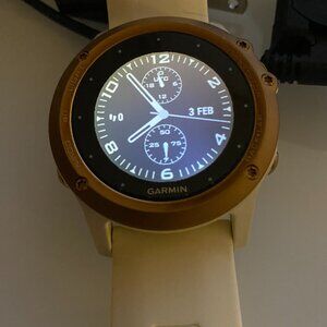 Garmin Fenix 3 Sapphire MultiSport Training GPS Watch Rose Gold with White Band